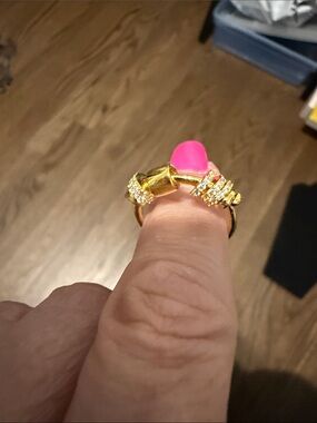 Gold W/Faux Diamonds Fidget Ring